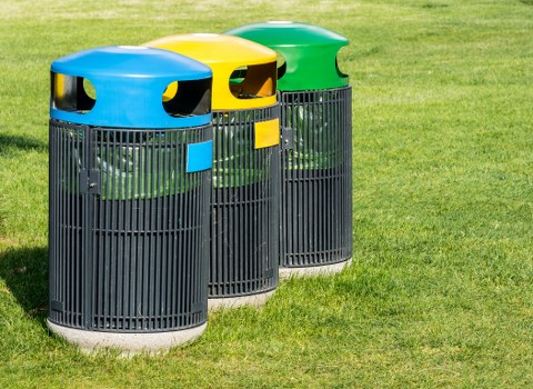 Residential waste being sorted for recycling